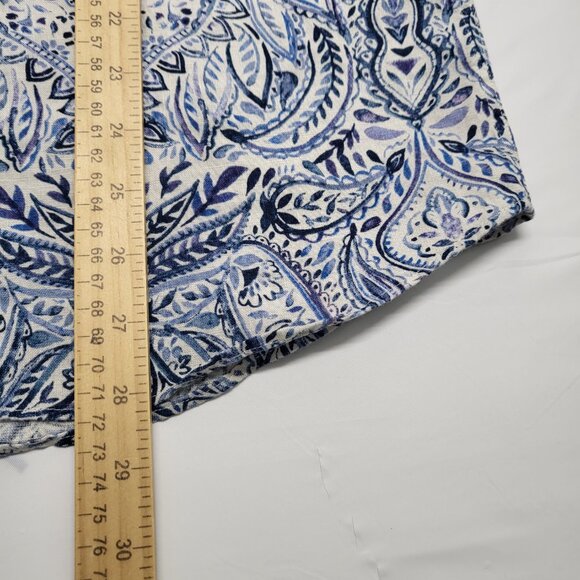Joseph Abboud Linen Shirt Mens Medium Button Up Long Sleeve Paisely Print - Picture 13 of 14
